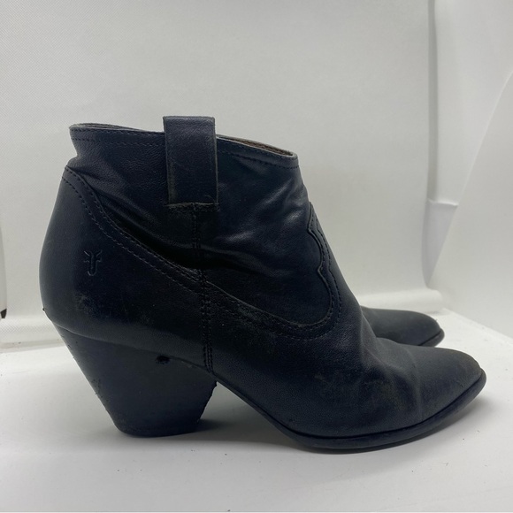 Frye Black Leather Ankle Bootie - Picture 1 of 7